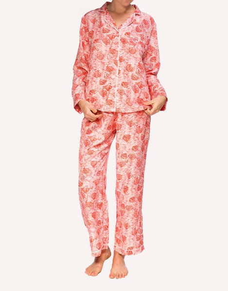 Silk Long Pyjamas Kaya Red