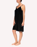 Silk Nightie Slip Black