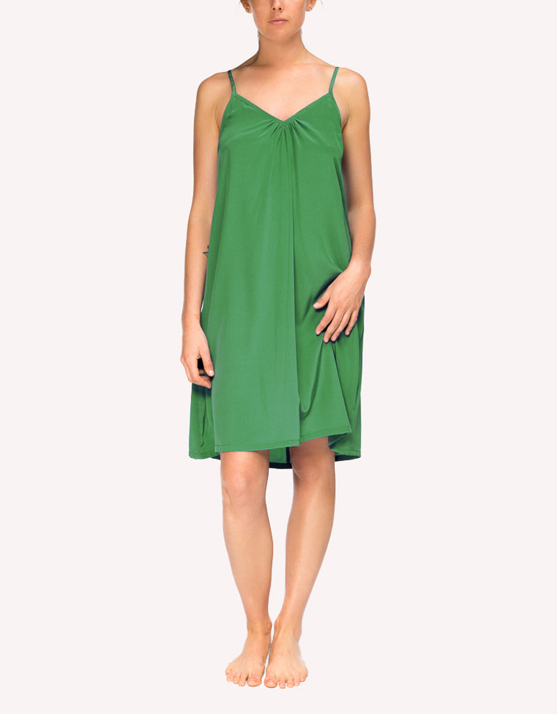 Silk Nightie Slip Verdant Green