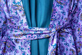 Silk Robe Grace with Forest Green Silk Slip